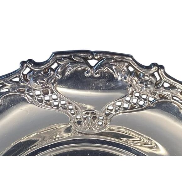 F B Rogers Silver Plate 12 3/8”Centerpiece Bowl Art Deco Style Made in Spain VTG - Picture 4 of 12